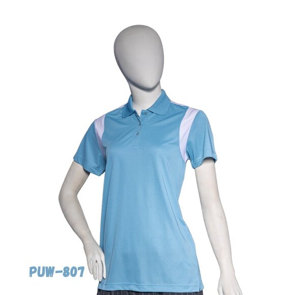 WOMEN'S POLO T-SHIRTS, HIHG QUALITY, WOMEN'S CONTRAST WITH MESH, PREMIUM PERFOR- - Picture 4 of 8